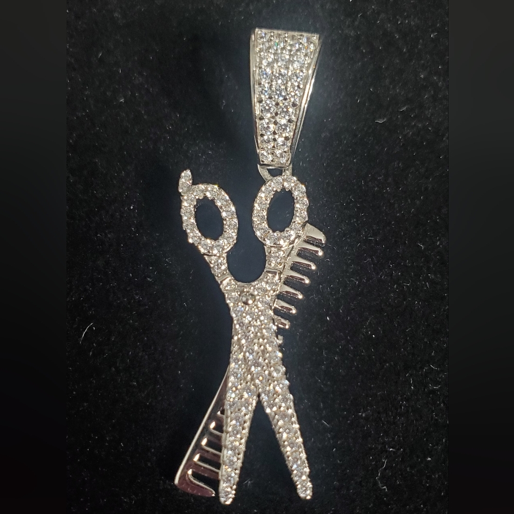 Silver Scissors Pendant